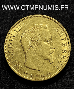 ,10,FRANCS,OR,NAPOLEON,III,TETE,NUE,1858,BB,STRASBOURG,