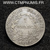 ,CONSULAT,1,FRANC,ARGENT,BONAPARTE,CONSUL,AN,12,PARIS,