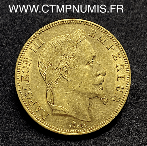 ,50,FRANCS,OR,NAPOLEON,III,TETE,LAUREE,1864,PARIS,