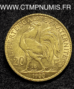 ,MONNAIE,20,FRANCS,OR,COQ,1900,