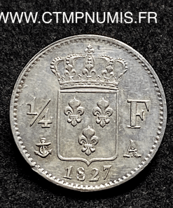 ,MONNAIE,ROYALE,CHARLES,X,1/4,FRANC,ARGENT,1827,PARIS,