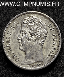 ,CHARLES,X,1/4,FRANC,ARGENT,1827,PARIS,