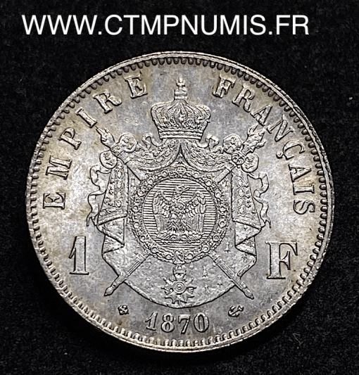 ,EMPIRE,1,FRANC,ARGENT,NAPOLEON,III,1870,BB,STRASBOURG,