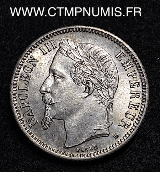 ,MONNAIE,EMPIRE,1,FRANC,ARGENT,NAPOLEON,III,TETE,LAUREE,1870,BB,STRASBOURG,