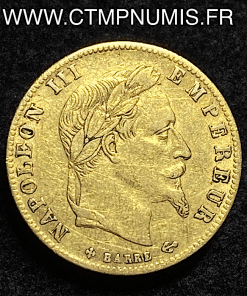 ,EMPIRE,5,FRANCS,OR,NAPOLEON,III,1865,BB,STRASBOURG,