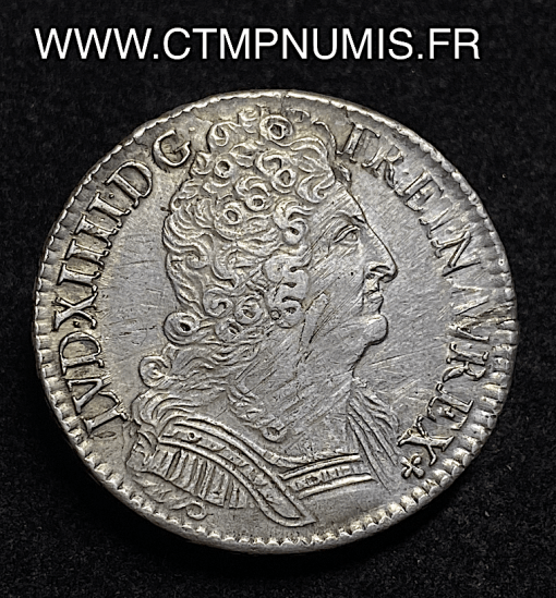 ,MONNAIE,ROYALE,LOUIS,XIV,1/2,ECU,AUX,3,COURONNES,ARGENT,1712,PARIS,