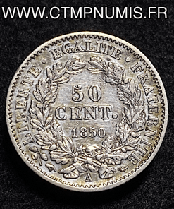 ,MONNAIE,ARGENT,50,CENTIMES,CERES,1850,A,PARIS,