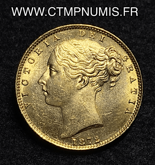 ,MONNAIE,GRANDE,BRETAGNE,1,SOUVERAIN,OR,VICTORIA,BLASON,1872,