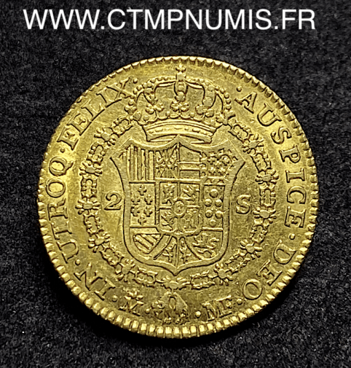 ,MONNAIE,ESPAGNE,2,ESCUDOS,OR,CHARLES,IIII,1789,MADRID,