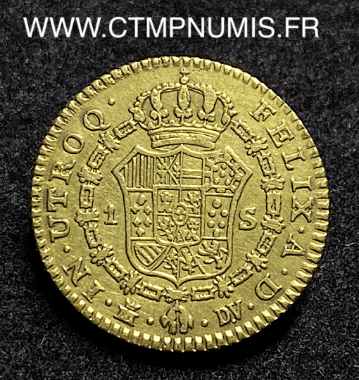 ,ESPAGNE,1,ESCUDO,OR,CHARLES,III,1787,MADRID,