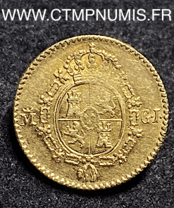 ,MONNAIE,ESPAGNE,1/2,ESCUDO,OR,FERDINAND,VII,1817,MADRID,