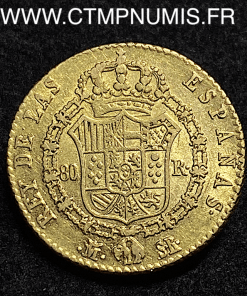 ,ESPAGNE,80,REALES,OR,FERDINAND,VII,1822,MADRID,