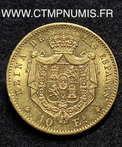 ,MONNAIE,ESPAGNE,10,ESCUDOS,OR,ISABELLE,II,1868,1873,MADRID,