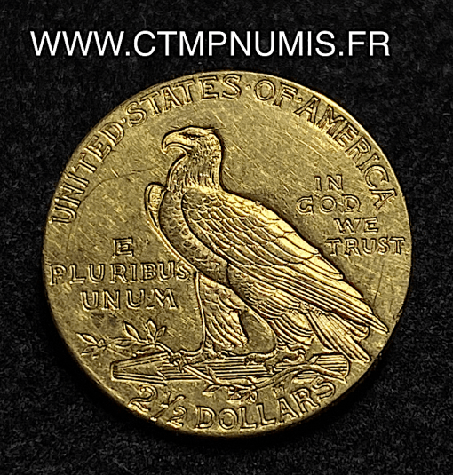 ,MONNAIE,2,1/2,DOLLAR,OR,TETE,INDIEN,1929,