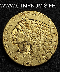 ,MONNAIE,ETATS,UNIS,5,DOLLAR,OR,INDIEN,SIOUX,1911,