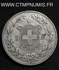 ,SUISSE,5,FRANCS,ARGENT,HELVETIA,1890,B,BERNE,