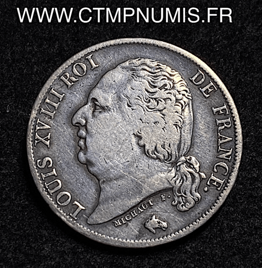 ,MONNAIE,ROYALE,LOUIS,XVIII,1,FRANC,ARGENT,1817,B,ROUEN,