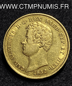 ,MONNAIE,ITALIE,SARDAIGNE,20,LIRE,OR,CHARLES,ALBERT,1832,GENES,
