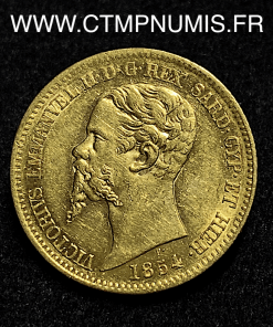 ,MONNAIE,ITALIE,SARDAIGNE,20,LIRE,OR,VICTOR,EMMANUEL,II,1854,GENES,