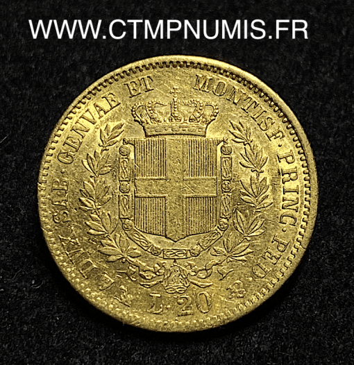 ,ITALIE,20,LIRE,OR,VICTOR,EMMANUEL,II,1854,GENES,