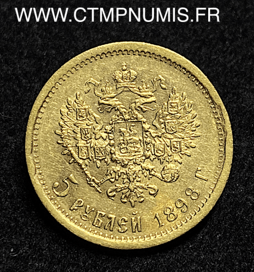 ,MONNAIE,RUSSIE,5,ROUBLE,OR,NICOLAS,II,1898,