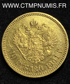,MONNAIE,RUSSIE,10,ROUBLE,OR,NICOLAS,II,1901,AP,