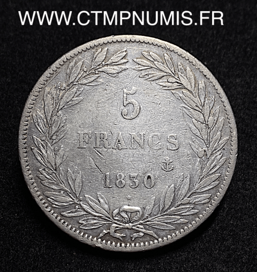 ,MONNAIE,ROYALE,5,FRANCS,ARGENT,LOUIS,PHILIPPE,SANS,LE,I,1830,TRANCHE,EN,RELIEF,