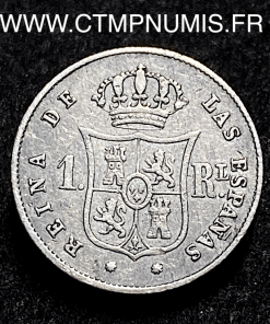 ,ESPAGNE,1,REAL,ARGENT,ISABELLE,II,1861,BARCELONE,