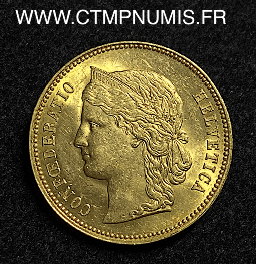 ,MONNAIE,SUISSE,20,FRANCS,OR,1889,BERNE,