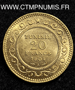 ,MONNAIE,TUNISIE,20,FRANCS,OR,1904,PARIS,SUP,