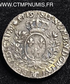 ,MONNAIE,ROYALE,LOUIS,XVI,1/10,ECU,ARGENT,1779,M,TOULOUSE,