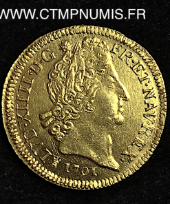 ,MONNAIE,ROYALE,LOUIS,XIV,LOUIS,OR,AUX,8,L,ET,INSIGNES,1701,M,TOULOUSE,