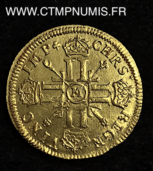 ,MONNAIE,ROYALE,LOUIS,XIV,LOUIS,OR,AUX,8,L,ET,INSIGNES,1701,M,TOULOUSE,