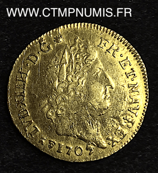 ,MONNAIE,ROYALE,LOUIS,XIV,LOUIS,OR,AUX,INSIGNES,1705,M,TOULOUSE,