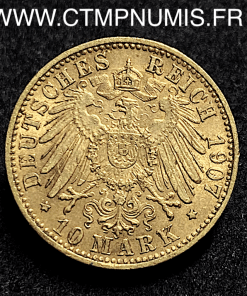 ,MONNAIE,ALLEMAGNE,10,MARK,OR,BADEN,FREDERICK,1907,