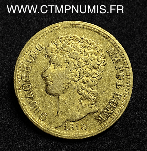 ,MONNAIE,ITALIE,NAPLES,SICILE,40,LIRE,OR,JOACHIM,MURAT,1813,