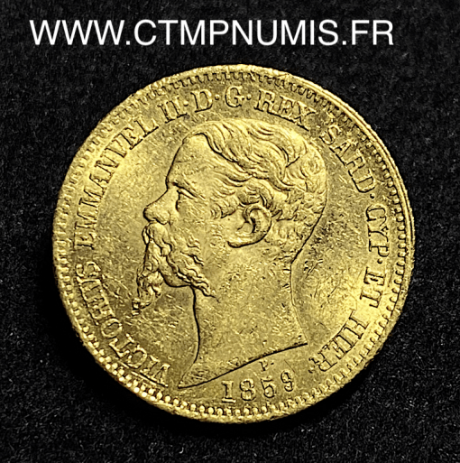 ,MONNAIE,ITALIE,SARDAIGNE,20,LIRE,OR,VICTOR,EMMANUEL,1859,GENES,