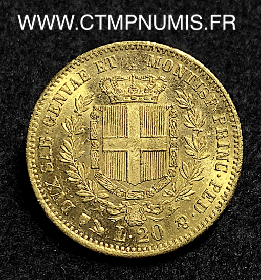 ,MONNAIE,ITALIE,SARDAIGNE,20,LIRE,OR,VICTOR,EMMANUEL,1859,GENES,