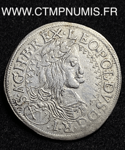 ,MONNAIE,AUTRICHE,XV,KREUZER,ARGENT,LEOPOLD,1662,