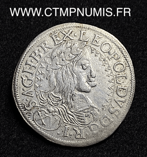 ,MONNAIE,AUTRICHE,XV,KREUZER,ARGENT,LEOPOLD,1662,