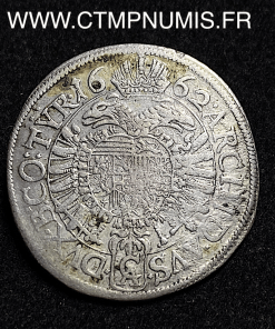 ,MONNAIE,AUTRICHE,XV,KREUZER,ARGENT,LEOPOLD,1662,