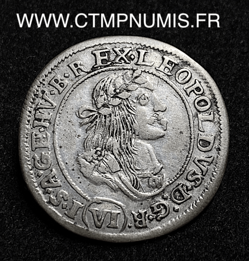 ,MONNAIE,HONGRIE,VI,KREUZER,ARGENT,LEOPOLD,1671,