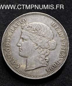 ,MONNAIE,SUISSE,5,FRANCS,ARGENT,1894,B,BERNE,