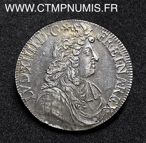 ,MONNAIE,ROYALE,LOUIS,XIV,ECU,ARGENT,A,LA,CRAVATE,1681,L,BAYONNE,ETOILE,