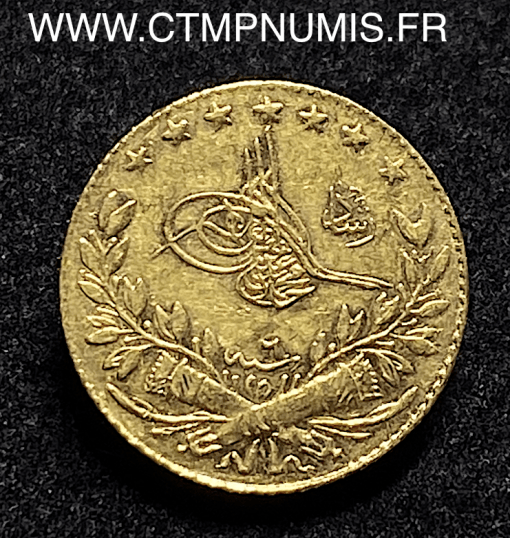 ,MONNAIE,TURQUIE,25,PIASTRES,OR,MOHAMED,V,1914,6,