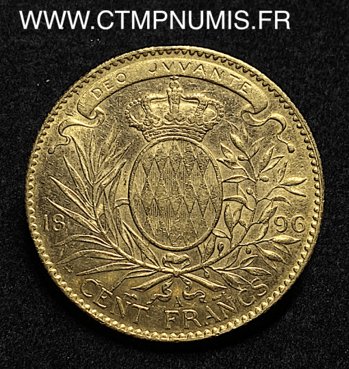 ,MONNAIE,MONACO,100,FRANCS,OR,ALBERT,1896,PARIS,