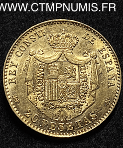 ,MONNAIE,ESPAGNE,20,PESETAS,OR,ALPHONSE,XIII,1890,90,