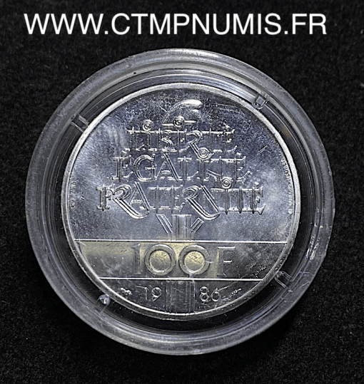 ,MONNAIE,PIEDFORT,100,FRANCS,ARGENT,LIBERTE,1986,