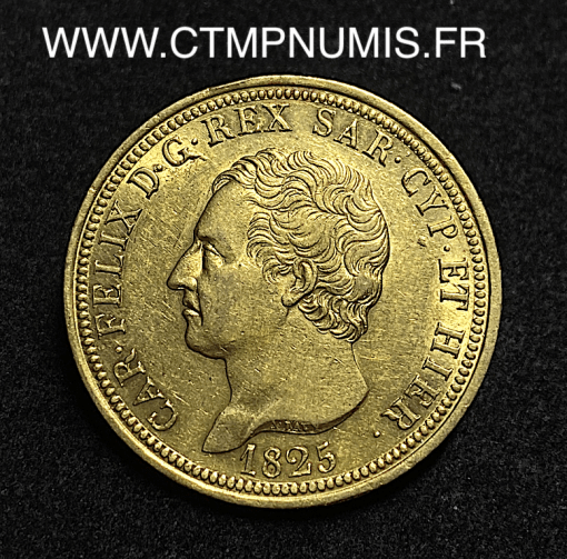 ,MONNAIE,ITALIE,SARDAIGNE,80,LIRE,OR,CHARLES,FELIX,1825,TURIIN,