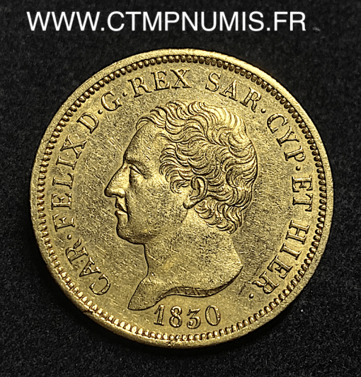 ,MONNAIE,ITALIE,SARDAIGNE,80,LIRE,OR,CHARLES,FELIX,1830,TURIN,